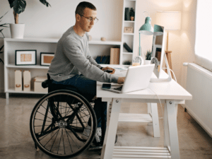 Differently abled person working from home