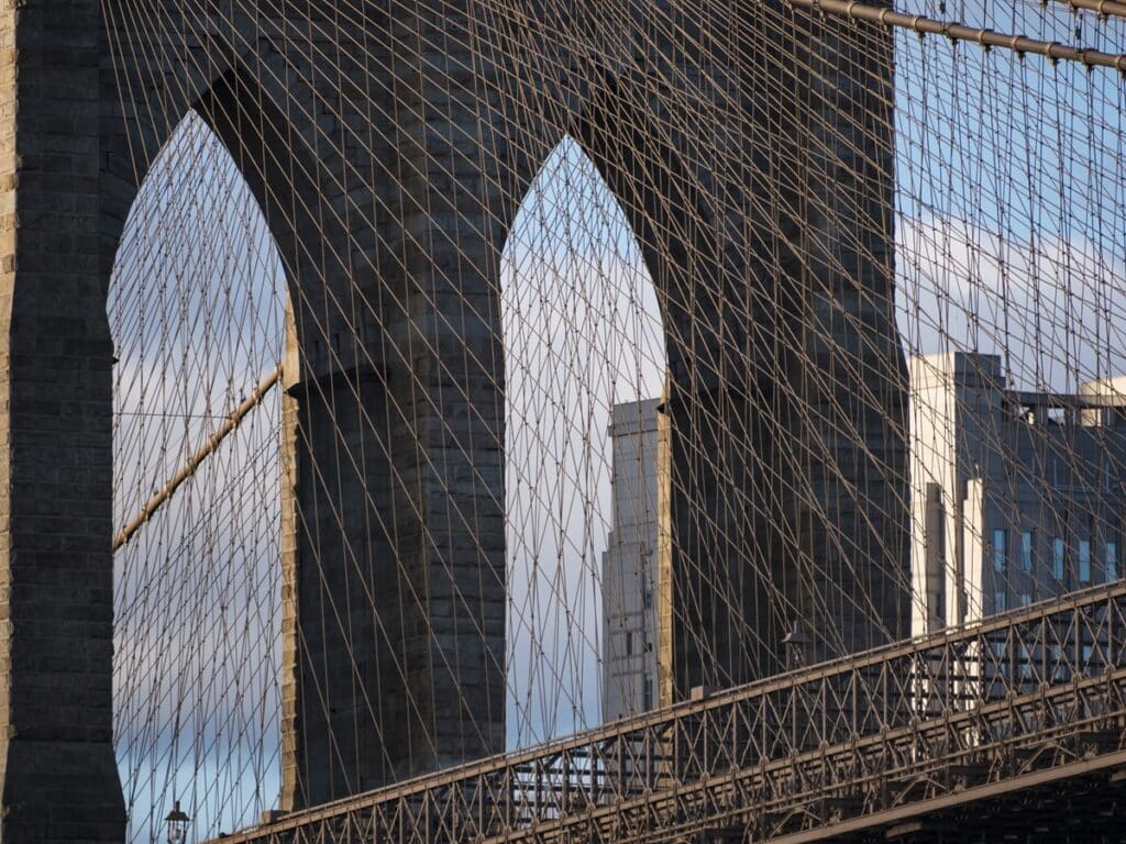 Brooklyn Bridge in closeup